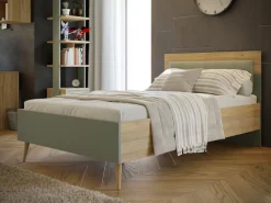 FORTE Jugendbett »Kinderbett, Belastbar bis 250KG,« Liegeflächen 140x200cm oder 120x200cm,mit gepolstertem Kopfteil