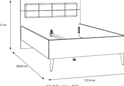 FORTE Jugendbett »Kinderbett, Belastbar bis 250KG,« Liegeflächen 140x200cm oder 120x200cm,mit gepolstertem Kopfteil