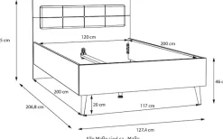FORTE Jugendbett »Kinderbett, Belastbar bis 250KG,« Liegeflächen 140x200cm oder 120x200cm,mit gepolstertem Kopfteil