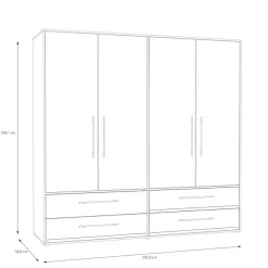 FORTE Kleiderschrank B/H/T ca. 205,9x200,1x58,8cm,
