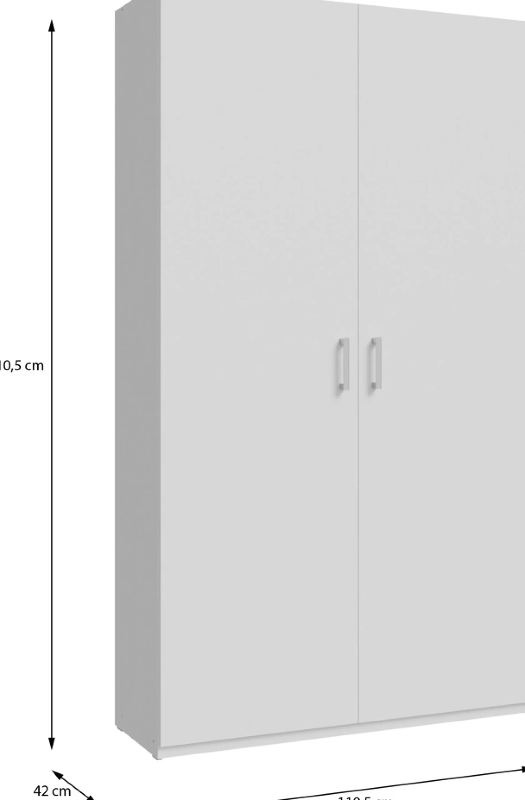 FORTE Kleiderschrank B/H/T 119,5/210,5/42cm, stehende Montage