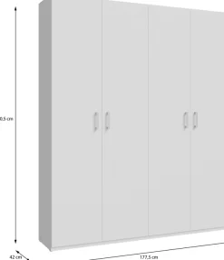 FORTE Kleiderschrank B/H/T 177,5/210,5/42 cm, stehende Montage