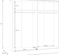 FORTE Kleiderschrank »Bohol« Höhe 214 cm, Spiegeltüre, SoftClose