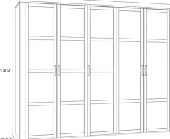 FORTE Kleiderschrank »Bohol« Höhe 214 cm, 5türig , SoftClose