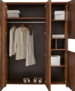 FORTE Kleiderschrank »Clif« Maße: B/H/T ca. 156x205x52 cm,mit Spiegelauflage