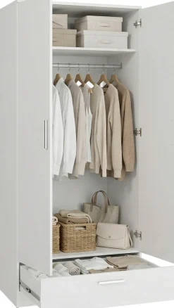 FORTE Kleiderschrank »Drehtürenschrank, Schublade, viel Stauraum« B/H/T 79,9/181/52,7, Schublade, Stauraum, FSC