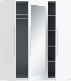 FORTE Kleiderschrank »Drehtürenschrank 2T/1ST« B/H/T 180,6/212,9/59 cm, Stauraum, Spiegeltüre