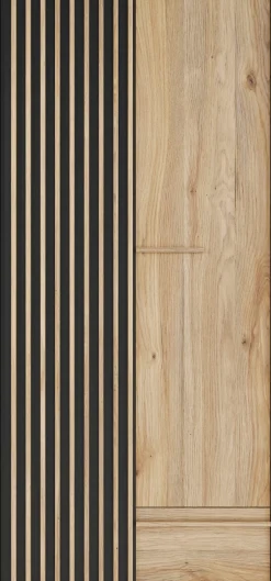 FORTE Kleiderschrank »Drehtürenschrank,Lamellenoptik, Einlegeböden,Stauraum« B/H/T 93,1/200,1/58,7cm; Schubkasten mit Vollauszug