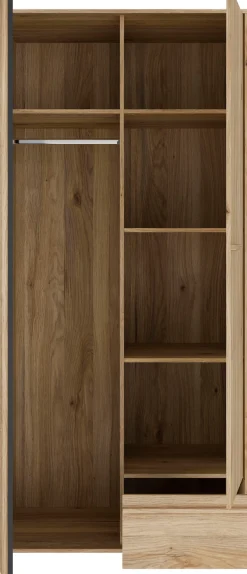 FORTE Kleiderschrank »Drehtürenschrank,Lamellenoptik, Einlegeböden,Stauraum« B/H/T 93,1/200,1/58,7cm; Schubkasten mit Vollauszug