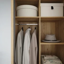 FORTE Kleiderschrank »Drehtürenschrank,Lamellenoptik, Einlegeböden,Stauraum« B/H/T 93,1/200,1/58,7cm; Schubkasten mit Vollauszug