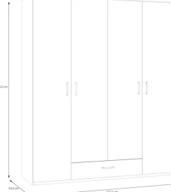 FORTE Kleiderschrank Drehtürenschrank, sehr vielStauraum,