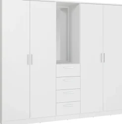 FORTE Kleiderschrank »Drehtürenschrank, Spiegel, Schubladen, viel Stauraum« B/H/T 199/181/52,7, Spiegel, Stauraum,Schubladen, FSC
