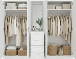 FORTE Kleiderschrank »Drehtürenschrank, Spiegel, Schubladen, viel Stauraum« B/H/T 199/181/52,7, Spiegel, Stauraum,Schubladen, FSC