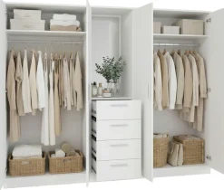 FORTE Kleiderschrank »Drehtürenschrank, Spiegel, Schubladen, viel Stauraum« B/H/T 199/181/52,7, Spiegel, Stauraum,Schubladen, FSC