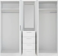 FORTE Kleiderschrank »Drehtürenschrank, Spiegel, Schubladen, viel Stauraum« B/H/T 199/181/52,7, Spiegel, Stauraum,Schubladen, FSC