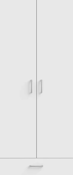 FORTE Kleiderschrank »Econobox« Drehtürenschrank, zeitloses Design mit alufarbigen Griffen.