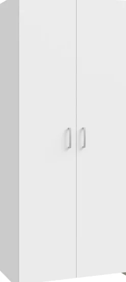 FORTE Kleiderschrank »Econobox« Drehtürenschrank, zeitloses Design mit alufarbigen Griffen.