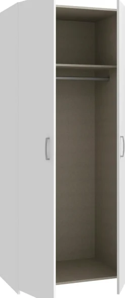 FORTE Kleiderschrank »Econobox« Drehtürenschrank, zeitloses Design mit alufarbigen Griffen.