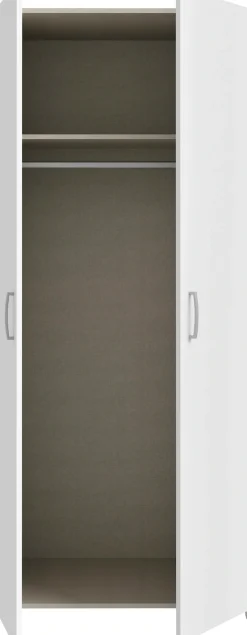 FORTE Kleiderschrank »Econobox« Drehtürenschrank, zeitloses Design mit alufarbigen Griffen.