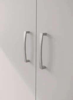 FORTE Kleiderschrank »Econobox« Drehtürenschrank, zeitloses Design mit alufarbigen Griffen.