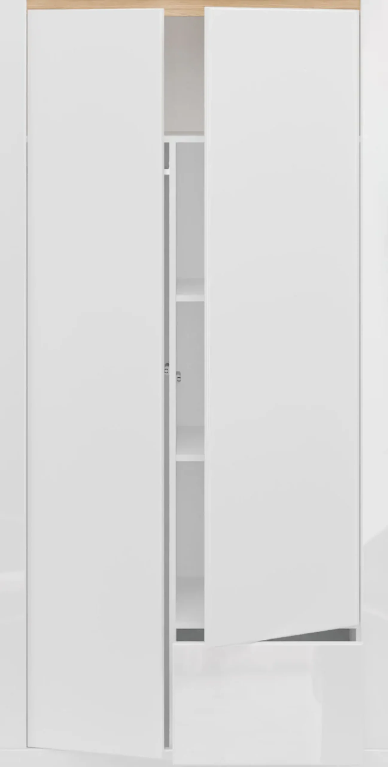 FORTE Kleiderschrank »grifflos, Push to Open, Front glänzend« B/H/T 96,4/192,2/59,7 cm inklusive Beleuchtung