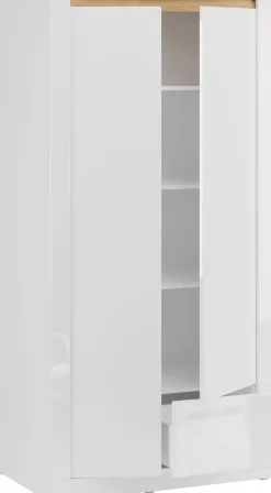FORTE Kleiderschrank »grifflos, Push to Open, Front glänzend« B/H/T 96,4/192,2/59,7 cm inklusive Beleuchtung