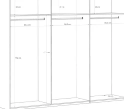 FORTE Kleiderschrank Höhe 2,10 mtr., stehende Montage, Grifflos