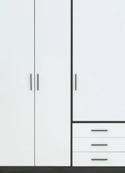 FORTE Kleiderschrank »Jupiter, Made in Europe, mit Schubladen« Maße (B/H/T) ca : 145/200/60 cm,Stauraum, 2 Breiten, 4 Farben, Schubladen, variable Einlegeböden