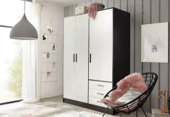 FORTE Kleiderschrank »Jupiter, Made in Europe, mit Schubladen« Maße (B/H/T) ca : 145/200/60 cm,Stauraum, 2 Breiten, 4 Farben, Schubladen, variable Einlegeböden