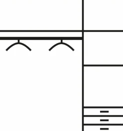 FORTE Kleiderschrank »Jupiter, Made in Europe, mit Schubladen« Maße (B/H/T) ca : 145/200/60 cm,Stauraum, 2 Breiten, 4 Farben, Schubladen, variable Einlegeböden