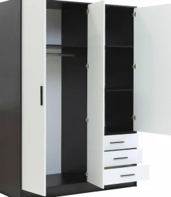 FORTE Kleiderschrank »Jupiter, Made in Europe, mit Schubladen« Maße (B/H/T) ca : 145/200/60 cm,Stauraum, 2 Breiten, 4 Farben, Schubladen, variable Einlegeböden