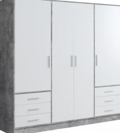 FORTE Kleiderschrank »Jupiter, Made in Europe, mit6 Schubladen, Stauraum« Maße B/H/T ca. 207/200 cm/60,Stauraum, 2 Breiten, 4 Farben, Schubladen, variable Einlegeböden