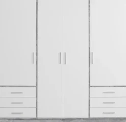 FORTE Kleiderschrank »Jupiter, Made in Europe, mit6 Schubladen, Stauraum« Maße B/H/T ca. 207/200 cm/60,Stauraum, 2 Breiten, 4 Farben, Schubladen, variable Einlegeböden