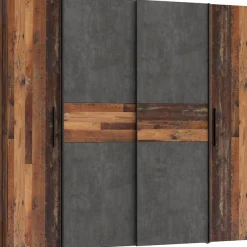 FORTE Kleiderschrank »Kalixtus, Made in Europe« B/H/T ca. 200x190x60 cm, 2 Schiebetüren, 2 Drehtüren, 8 Einlegeböden,Kombination aus Dreh- und Schwebetüren, mehrere Farben