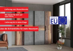 FORTE Kleiderschrank »Kalixtus, Made in Europe« B/H/T ca. 200x190x60 cm, 2 Schiebetüren, 2 Drehtüren, 8 Einlegeböden,Kombination aus Dreh- und Schwebetüren, mehrere Farben