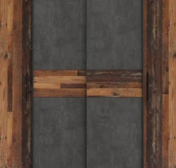 FORTE Kleiderschrank »Kalixtus, Made in Europe« B/H/T ca. 200x190x60 cm, 2 Schiebetüren, 2 Drehtüren, 8 Einlegeböden,Kombination aus Dreh- und Schwebetüren, mehrere Farben