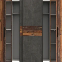 FORTE Kleiderschrank »Kalixtus, Made in Europe« B/H/T ca. 200x190x60 cm, 2 Schiebetüren, 2 Drehtüren, 8 Einlegeböden,Kombination aus Dreh- und Schwebetüren, mehrere Farben