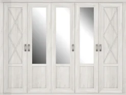 FORTE Kleiderschrank »Kashmir, Landhausstil, inklusive edlem Passepartout-Rahmen« Maße (B/T/H): 268,5/63/206cm,mit Spiegel und dekorative Fräsungen und Elementen, Made in Europe