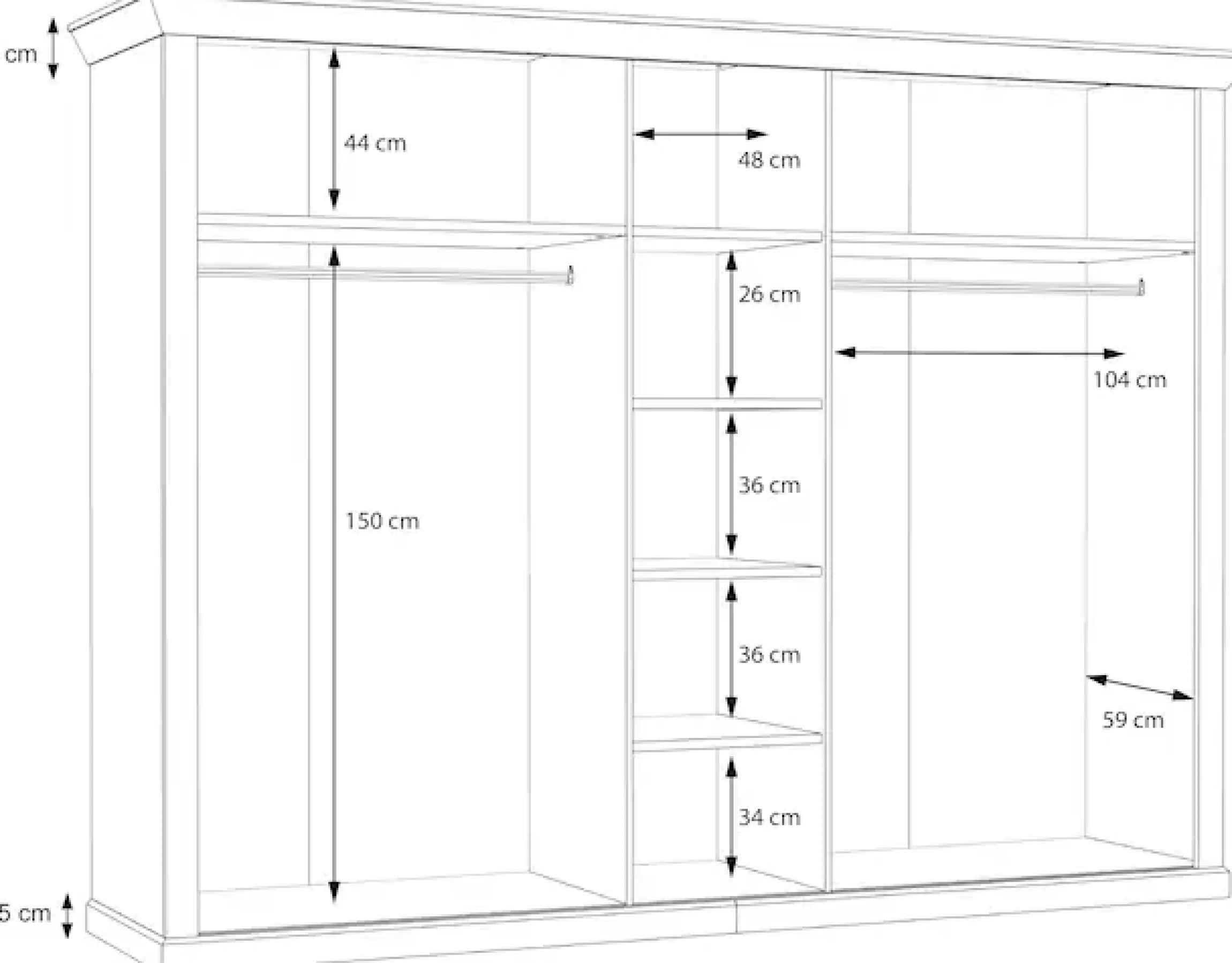 FORTE Kleiderschrank »Kashmir, Landhausstil, inklusive edlem Passepartout-Rahmen« Maße (B/T/H): 268,5/63/206cm,mit Spiegel und dekorative Fräsungen und Elementen, Made in Europe