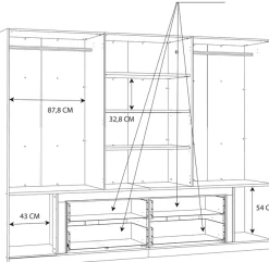 FORTE Kleiderschrank »Luano«