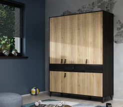 FORTE Kleiderschrank »Lya« Drehtürenschrank, Metallfüße, Stauraum