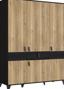 FORTE Kleiderschrank »Lya« Drehtürenschrank, Metallfüße, Stauraum