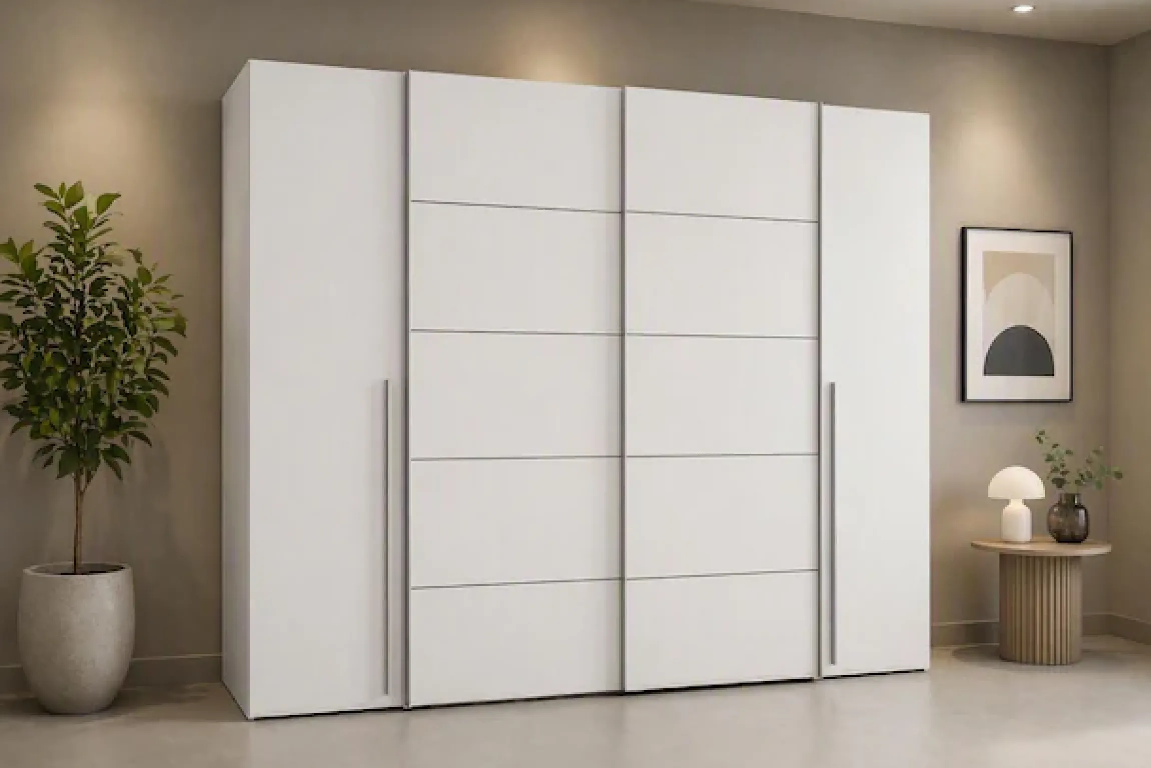 FORTE Kleiderschrank »Narago, Kombischrank, modernes Design« B/H/T ca. 270/210/61cm, auch mit Premiumausstattung,Kombination aus Schwebetüren mit seitlichen Drehtüren, Made in Europe