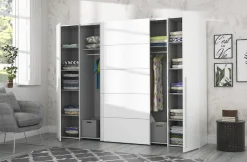 FORTE Kleiderschrank »Narago, Kombischrank, modernes Design« B/H/T ca. 270/210/61cm, auch mit Premiumausstattung,Kombination aus Schwebetüren mit seitlichen Drehtüren, Made in Europe
