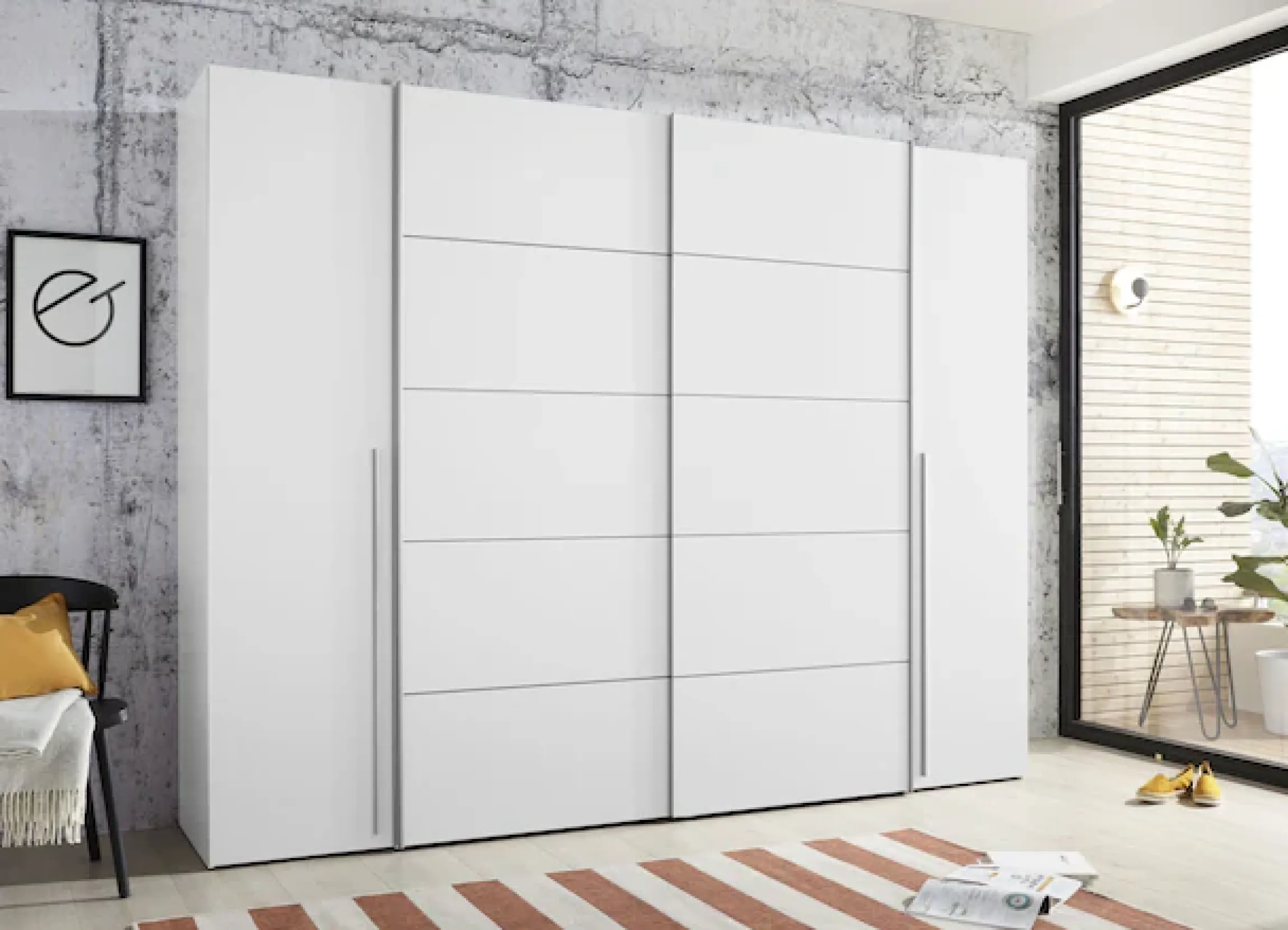 FORTE Kleiderschrank »Narago, Kombischrank, modernes Design« B/H/T ca. 270/210/61cm, auch mit Premiumausstattung,Kombination aus Schwebetüren mit seitlichen Drehtüren, Made in Europe