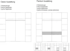 FORTE Kleiderschrank »Narago, Kombischrank, modernes Design« B/H/T ca. 270/210/61cm, auch mit Premiumausstattung,Kombination aus Schwebetüren mit seitlichen Drehtüren, Made in Europe