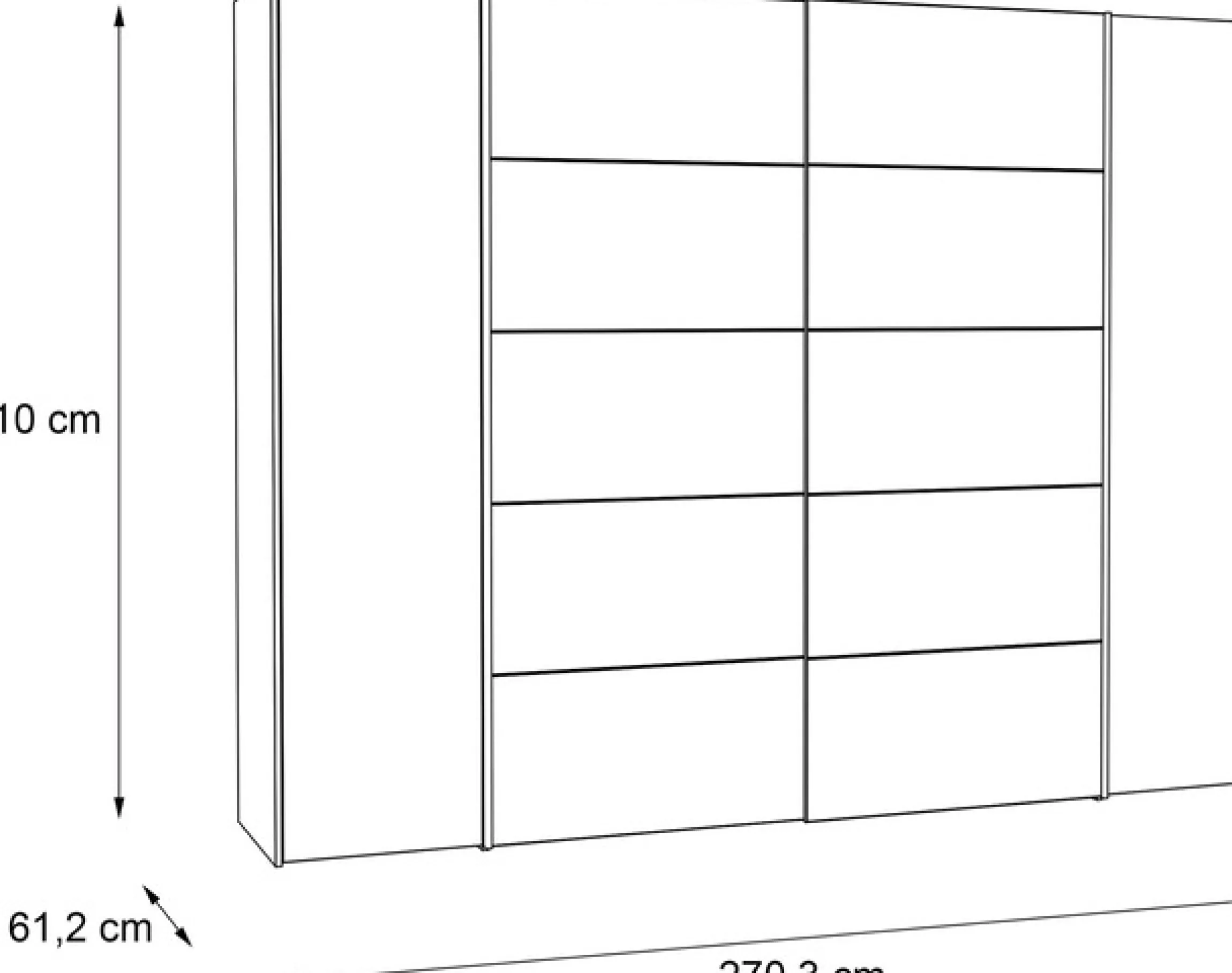 FORTE Kleiderschrank »Narago, Kombischrank, modernes Design« B/H/T ca. 270/210/61cm, auch mit Premiumausstattung,Kombination aus Schwebetüren mit seitlichen Drehtüren, Made in Europe