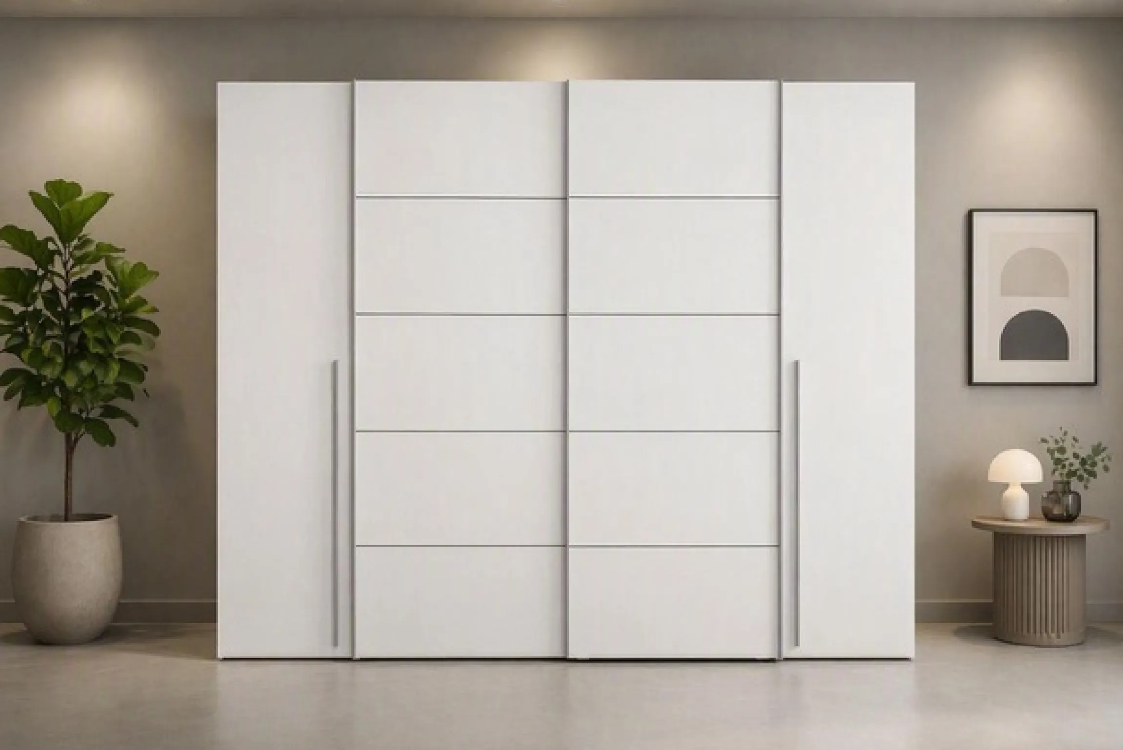 FORTE Kleiderschrank »Narago, Kombischrank, modernes Design« B/H/T ca. 270/210/61cm, auch mit Premiumausstattung,Kombination aus Schwebetüren mit seitlichen Drehtüren, Made in Europe