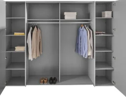 FORTE Kleiderschrank »Narago, Kombischrank, modernes Design« B/H/T ca. 270/210/61cm, auch mit Premiumausstattung,Kombination aus Schwebetüren mit seitlichen Drehtüren, Made in Europe