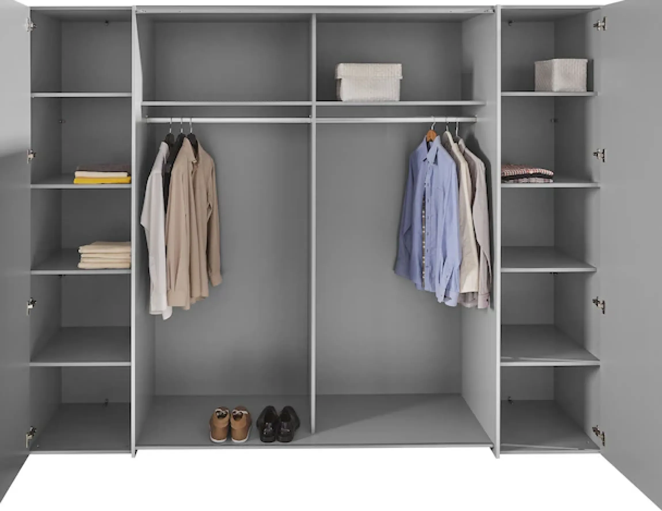 FORTE Kleiderschrank »Narago, Kombischrank, modernes Design« B/H/T ca. 270/210/61cm, auch mit Premiumausstattung,Kombination aus Schwebetüren mit seitlichen Drehtüren, Made in Europe